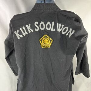 KUK SOOL WON INSTRUCTOR UNIFORM BLACK STITCHED SIZE 3 KOREA PATCH MARTIAL ARTS